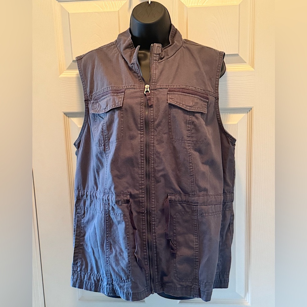 Gently worn vest. Dark Grey.